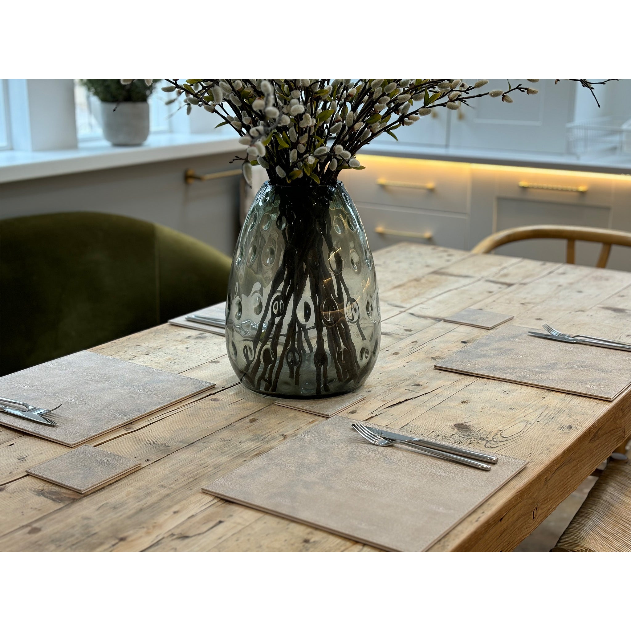 Faux Shagreen Placemats in Chalk - Set of 6
